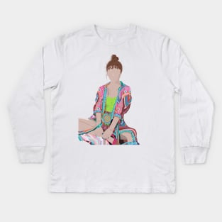 Red Moon Wheein Kids Long Sleeve T-Shirt